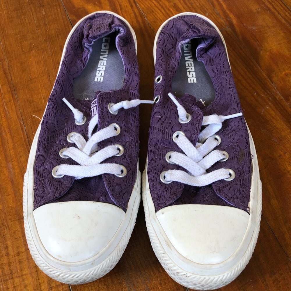 Purple lace converse